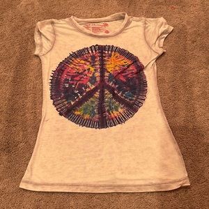 Vintage Gray tee with Peace Sign